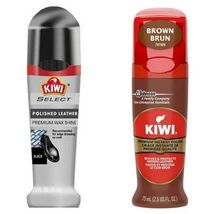Kiwi Premium Instant Shoe Polish Bundle Brown &amp; Select Black 2.5oz Leath... - $22.11 CAD