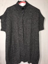 Bobbie Brooks Women’s Sz 12/14 Cardigan Short Sleeve Open Front Sweater Black - £10.25 GBP
