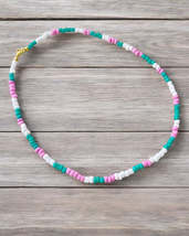 Pink-White-Turquoise Choker - $167.57 MXN