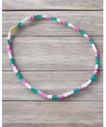 Pink-White-Turquoise Choker - $8.99
