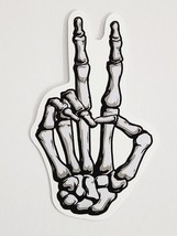 Skeleton Hand Making Peace Sign Super Cute Creepy Sticker Decal Embellishment - £1.83 GBP