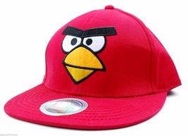Concept One Angry Birds Video Game Snapback Flat Bill Cap Hat   Red  OSFM - £16.37 GBP