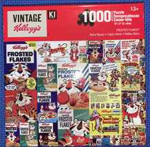 Vintage Kellogg&#39;s Frosted Flakes Retro Boxes Puzzle Tony the Tiger 1000pc 20x27 - £10.11 GBP