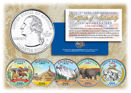 2006 US Statehood Quarters COLORIZED Legal Tender 5-Coin Complete Set w/Capsules - £12.52 GBP