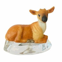 Franklin mint figurine arctic animal snow baby babies Austria glass Deer... - $39.55