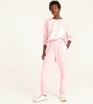 New J Crew Pastel Pink Paisley Terry Cotton Sweatshirt Jogger Pant Set M L - $69.99