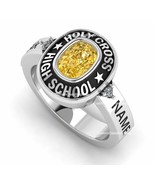 custom Cushion cut class ring, Silver 925 Customized Graduation Ring for... - £100.24 GBP