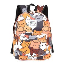 Anime Neko Atsume Women Backpack Cartoon Mochila for Girls Boys Travel Rucksack  - £66.81 GBP