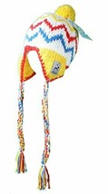 Neff Damen Weiß Gelb Rot Blau Kidd Crayon Ski Snowboard Mütze Quasten - $19.00
