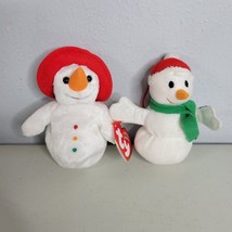 Ty Snowman Plush Lot Mini Jingle Beanie and Yankee Candle Company 4 in Tall - £7.69 GBP