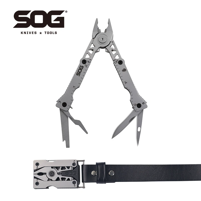 SOG 11 Tools Sync I Belt Buckle Multi-tool EDC Folding Pliers Outdoor Ca... - £65.70 GBP+
