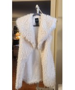Womens Small White Faux Fur Sleeveless Vest with Pockets Me Jane - £7.47 GBP