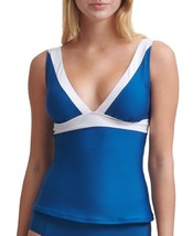 MSRP $88 Dkny Colorblocked Tankini Top Blue Size Small NWOT - £16.20 GBP