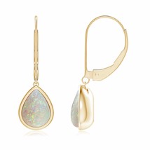 Natural Opal Pear-Shaped Drop Earrings in 14K Gold (AAA, 8x6MM) - £556.63 GBP