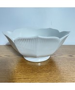 Vintage White Lotus Shape Serving Bowl 9” Wide And 4” High - £18.88 GBP