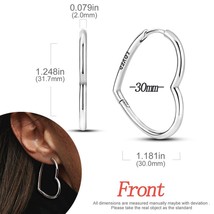 2022 Original 925 Silver Double Hoop Women Earrings Heart Round U Shape Star Moo - £10.50 GBP