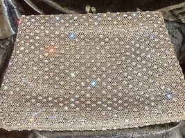 Vintage 1950s Dazzling Rhinestone Mesh Evening Purse Made in Hong Kong - £48.88 GBP