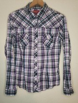 Panhandle Slim Western Shirt Sz L Purple Blue Silver Snaps Rockabilly Be... - £12.85 GBP
