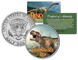 Tyrannosaurus T. Rex * Collectible Dinosaur * Jfk Half Dollar Us Colorized Coin - £6.69 GBP