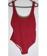Kona Sol Medium Coverage One Piece Swimsuit Women&#39;s XL Burgundy Ribbed B... - $13.82