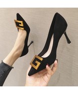 Alner-Cat Women’s pointed toe shoes, Stiletto heel (6 cm), Eco Suede Lea... - $61.00