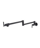 Matte Black Pot Filler Faucet: Double Joint Swing Arm - $2,513.02 MXN