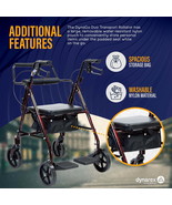 Dynarex DynaGo Duo Transport 4‑Wheel Rollator &amp; Wheelchair, Stand‑Up &amp; S... - $227.00