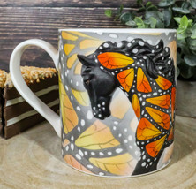 The Trail Of Painted Ponies Butterflies Run Free Black Horse Ceramic Mug... - £14.06 GBP