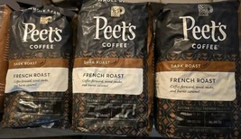 6 Bags Peet&#39;s Coffee Whole Bean/Ground French Roast 12 Oz (YY32) - $26.91