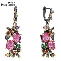 DreamCarnival1989 New Colorful Antique Earrings for Women Vintage Flower Style F - £28.07 GBP