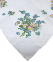 Vtg 1940s Handkerchief Wildflowers Bouquet Floral Flowers White Hanky Pi... - £14.86 GBP