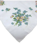 Vtg 1940s Handkerchief Wildflowers Bouquet Floral Flowers White Hanky Pi... - $18.55