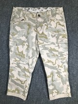 Faded Glory Pants Size 8 Womens Stretch Casual Camo Regular Fit Capri Mid Rise - £10.55 GBP
