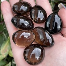 Smoky Quartz Polished Tumbled Palm Pocket Stone Healing Crystal Mineral Rocks - £11.78 GBP