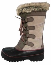 Khombu Women&#39;s Size 9 North Star Thermolite Snow Boots Tan Suede Waterproof - $28.71
