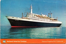 1976 Holland America Cruises Deluxe Flagship Rotterdam Posted Chrome Postcard - £7.43 GBP