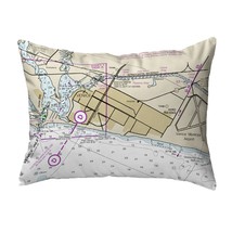 Betsy Drake Venice Inlet, FL Nautical Map Noncorded Indoor Outdoor Pillow 16x20 - £43.05 GBP