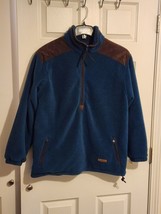 L.L. Bean Fleece half zip teal and brown vintage Women&#39;s Large Jacket - $29.69