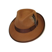 Men BENTLY Hat Australian Wool Fedora Brooks Collection BR722 Camel Brown image 2