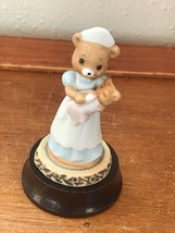 Vintage Lefton HONEY BEARS 1983 Small Ceramic Nurse Holding Baby Figurine on - £9.02 GBP