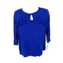 NY Collection Womens Keyhole Blue Knit Top Shirt XL NWT $40 - £13.28 GBP