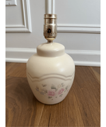 Vintage 80s Pfaltzgraff Tea Rose Small Lamp Pink &amp; Blue Floral No Shades - $44.95 CAD