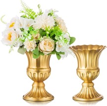 Sziqiqi Vintage Vase For Flowers Decorative Plant Pots For Table, Gold, 2 - £31.96 GBP