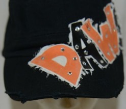 Unbranded Decorative Womans Hat Black Orange Dawgs Lettering Cadet Style image 2