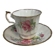 Elizabethan Tea Cup &amp; Saucer Pink White Chestnut Roses England Bone Chin... - £36.76 GBP