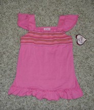 Girls Summer Shirt Candies Pink Embroidered Ruffled Sleeve Tank Top-size 14 - $12.87