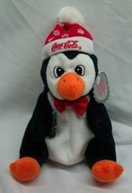 Coca-Cola 1997 Cute Penguin W/ Coke Bottle 7&quot; Bean Bag Stuffed Animal Toy New - £11.87 GBP