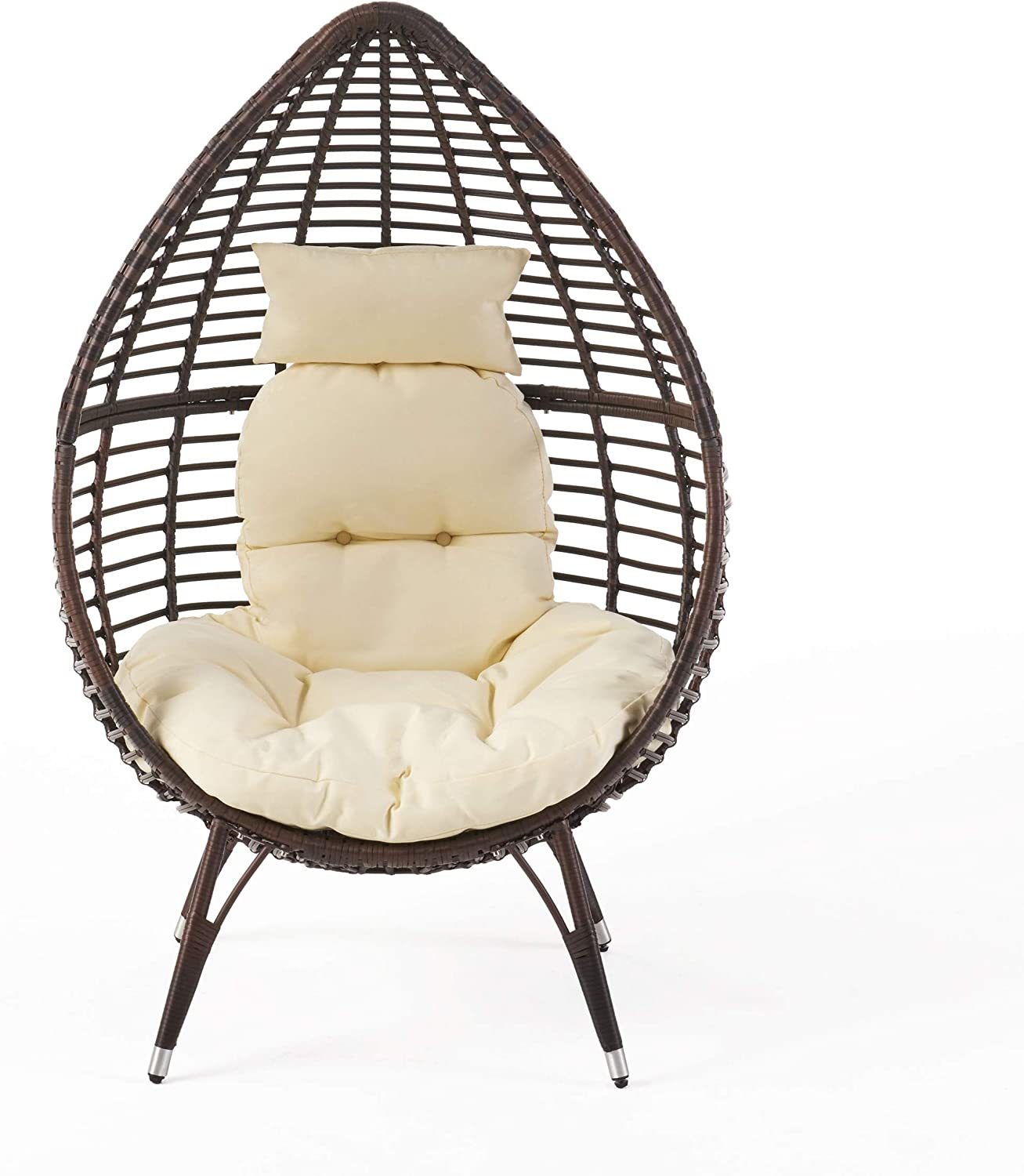 Christopher Knight Home Cutter Teardrop Wicker Lounge Chair with, Multibrown - $210.99