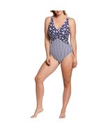 Tribal Sport XL Navy UPF 50 V neck One Piece Swimsuit Stretch Tummy Cont... - €27,13 EUR