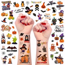 64 Pieces Halloween Temporary Tattoos For Kids Boys Girls Halloween Party Favors - £14.72 GBP